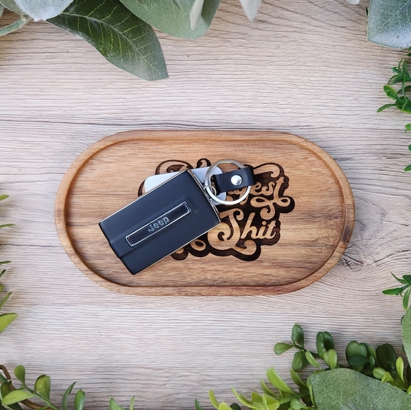 Laser Engraved Wood Trinket Tray - Manifest That Sh*t - Picture 6 of 12